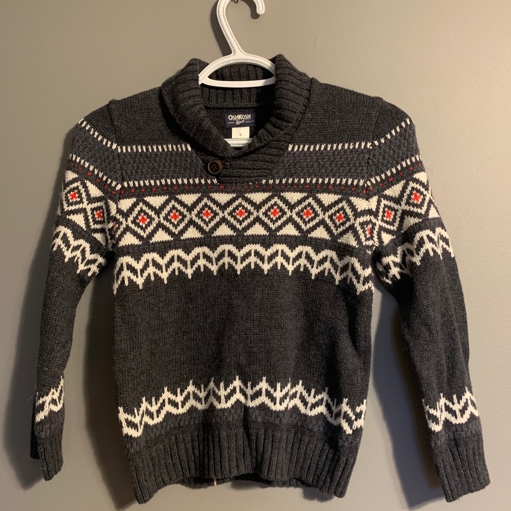 Oshkosh Grey & Red Sweater